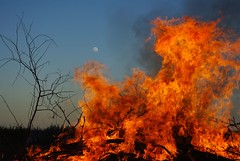 The moon is on fire