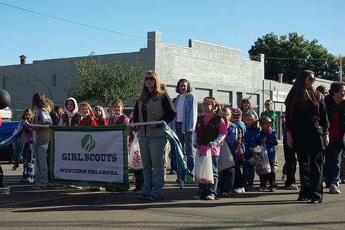 Photo by Becky McCray Girl Scouts in a parade